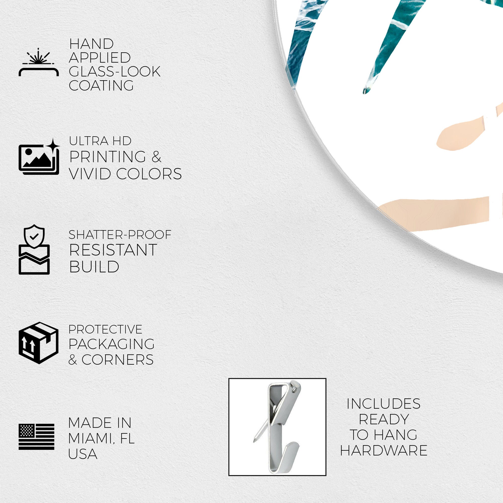 MariPily in White Round Fashion and Glam Wall Art by The Oliver Gal