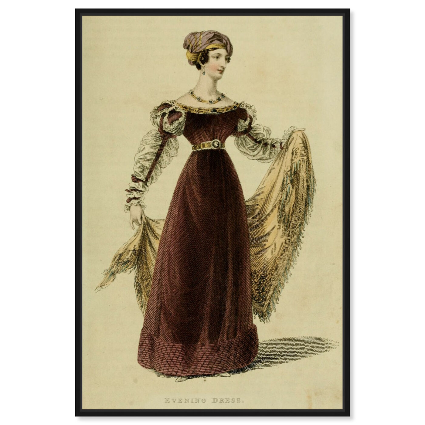 Front view of Evening Dress V - The Art Cabinet featuring classic and figurative and realism art.