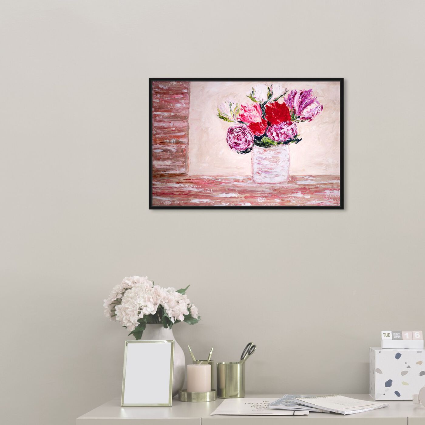Hanging view of Fleurs du Lumiere III by Claire Sower featuring floral and botanical and florals art.