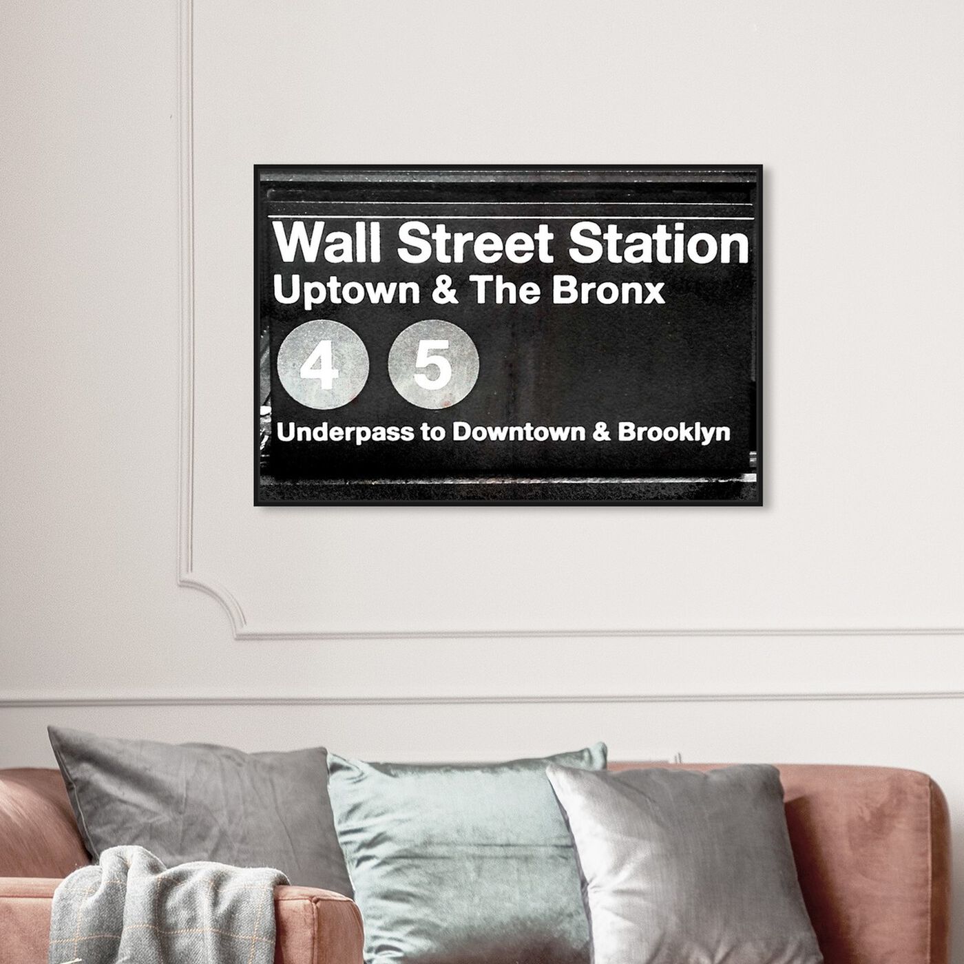 Hanging view of Wall Street Station featuring cities and skylines and united states cities art.