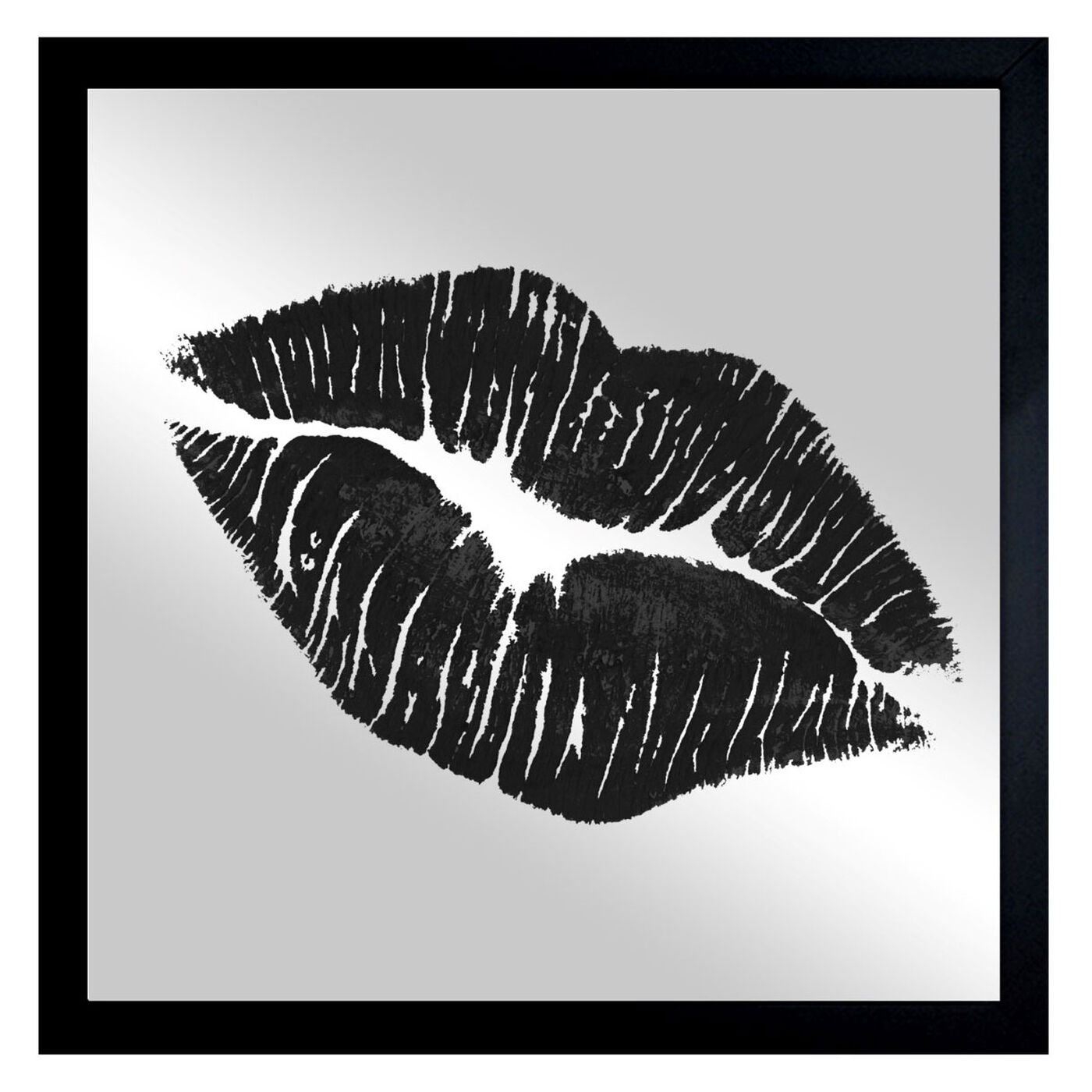 Front view of Gold and Black Kiss featuring fashion and glam and lips art.