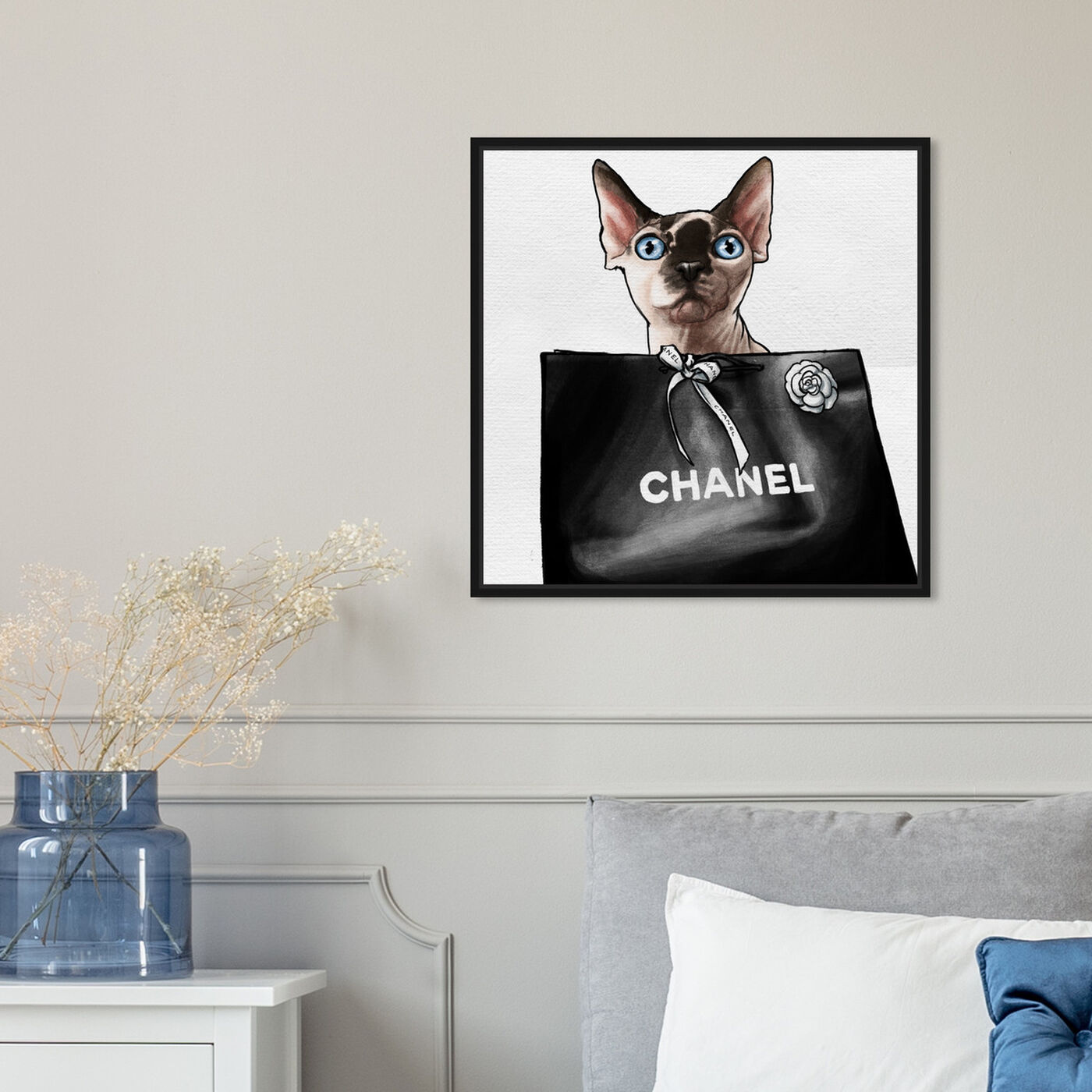 Hanging view of Feline Glam III featuring animals and cats and kitties art.