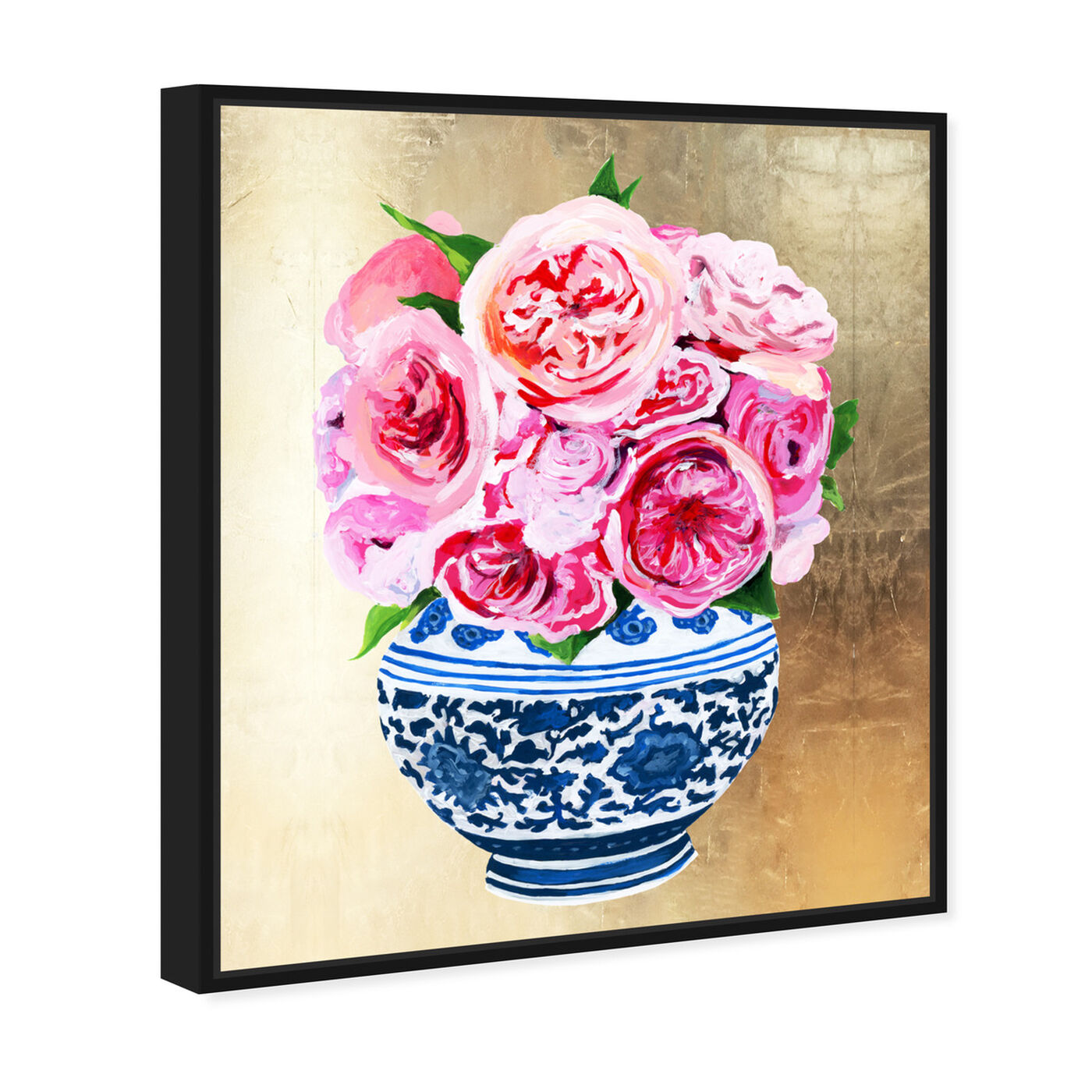 Angled view of Peonie Vase II featuring world and countries and asian cultures art.