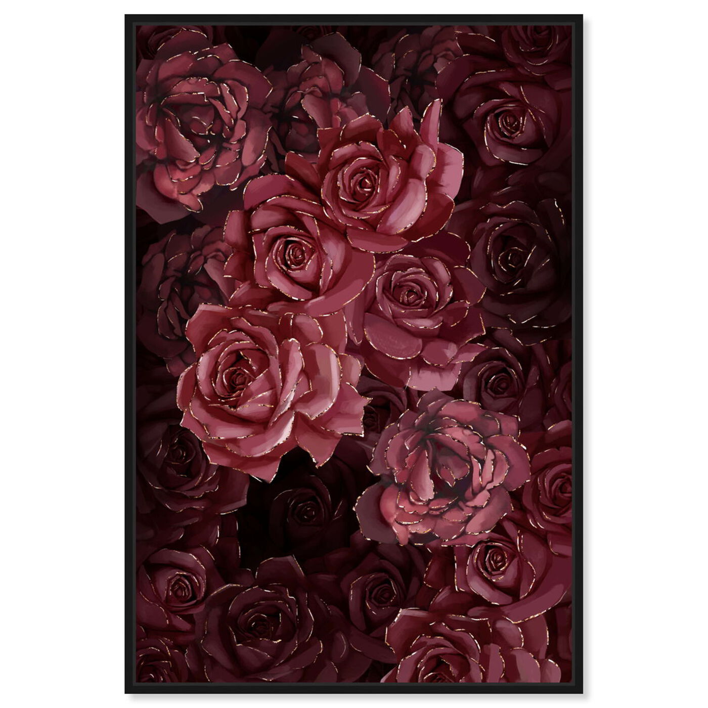 Front view of Cherry Red Flowers featuring floral and botanical and florals art.
