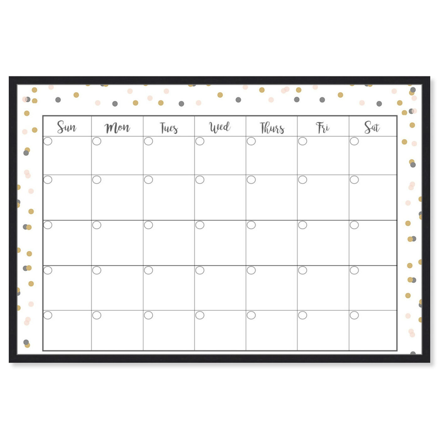 Front view of Confetti Calender featuring education and office and educational charts art.