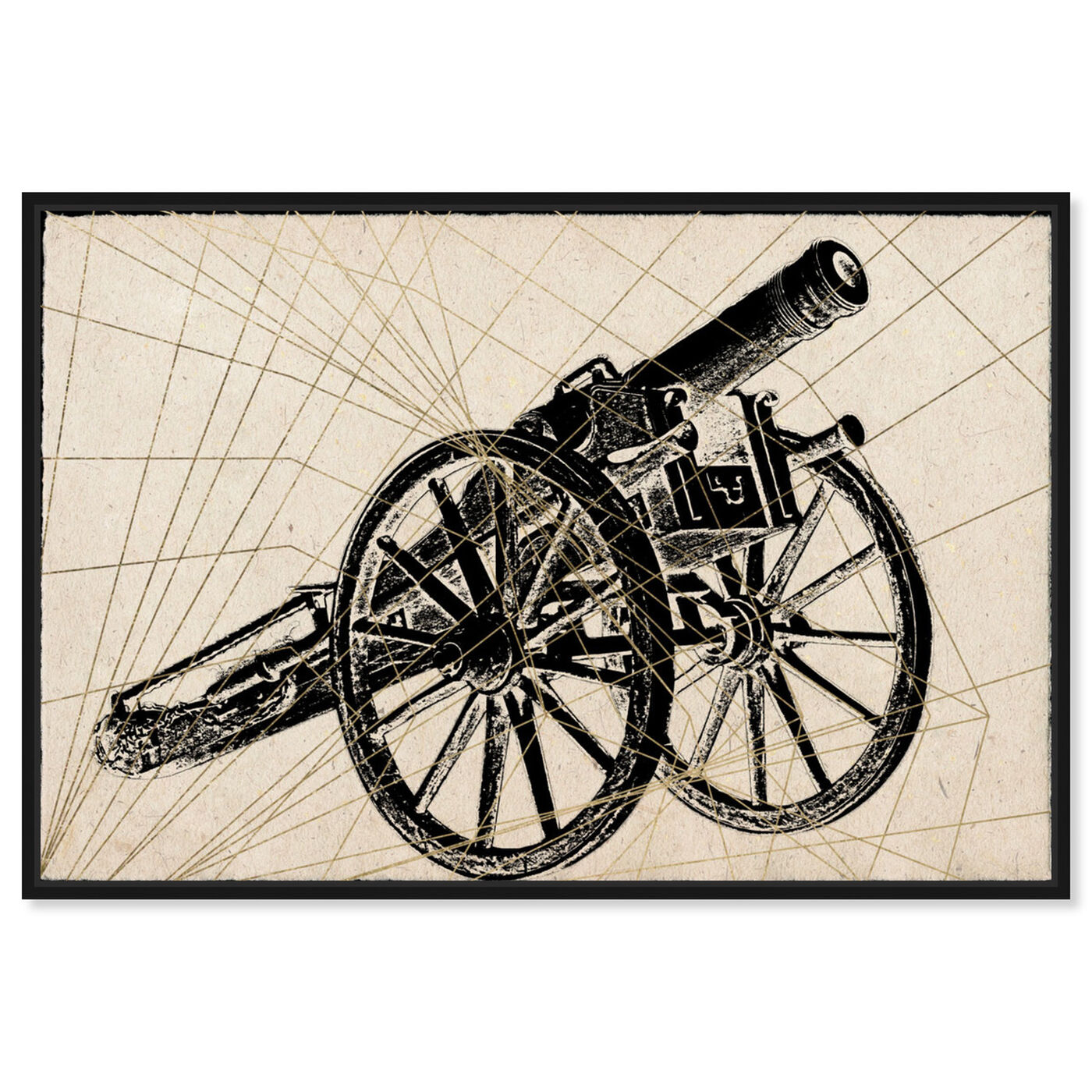 Front view of Cannon Print featuring symbols and objects and nautical terms art.