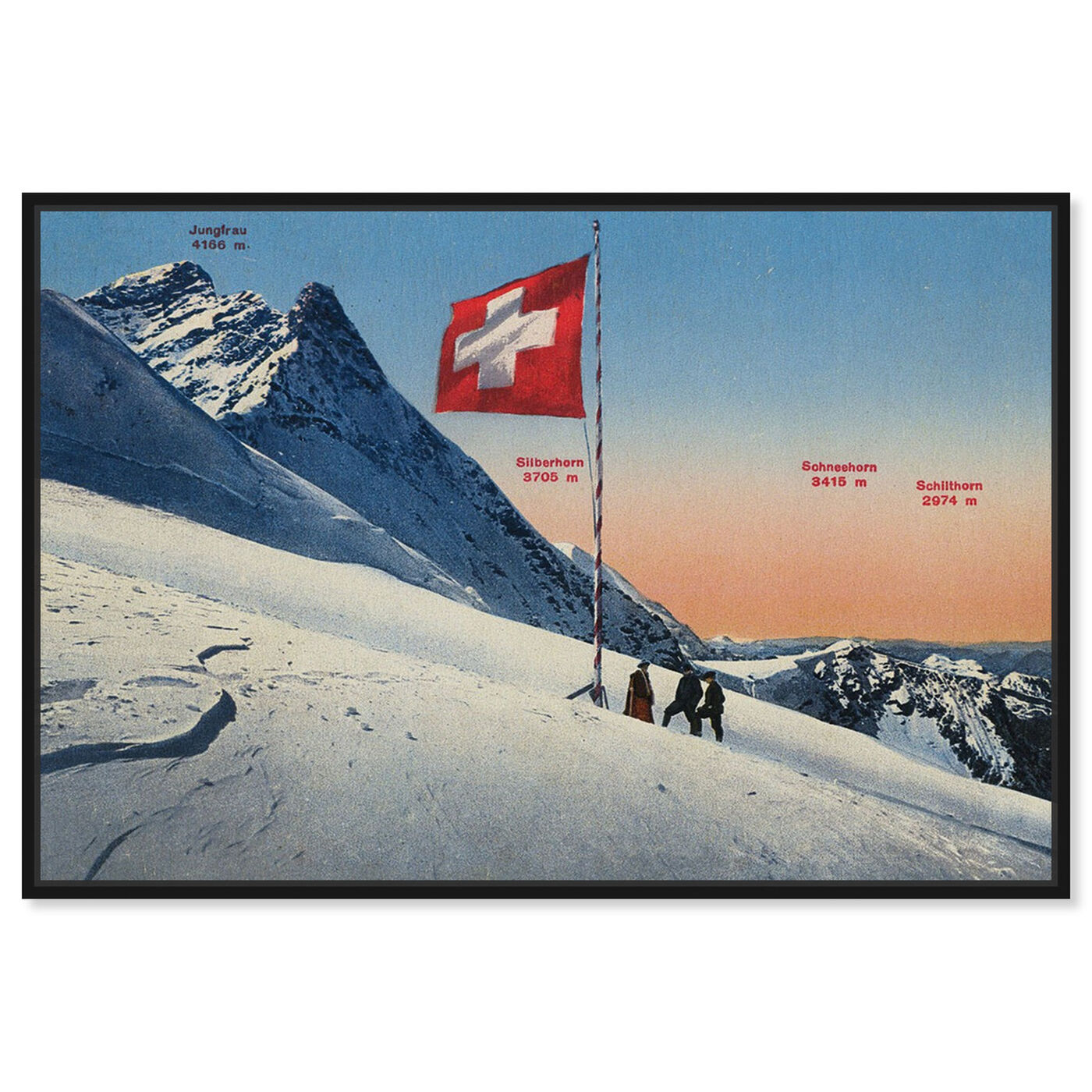 Front view of Jungfrau featuring sports and teams and skiing art.