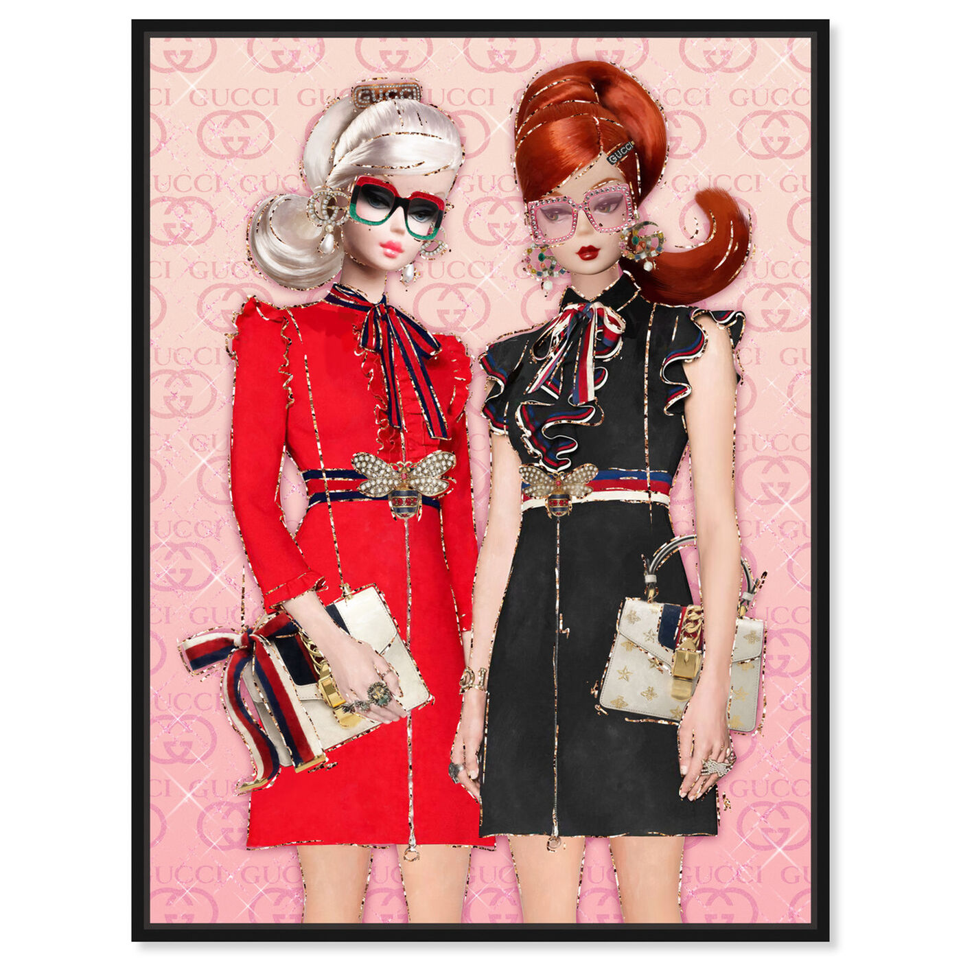 Front view of BFFs On A Spree featuring fashion and glam and dolls art.