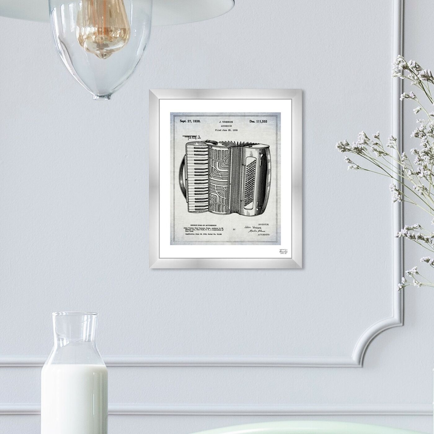 Hanging view of Accordion 1938 featuring music and dance and music instruments art.