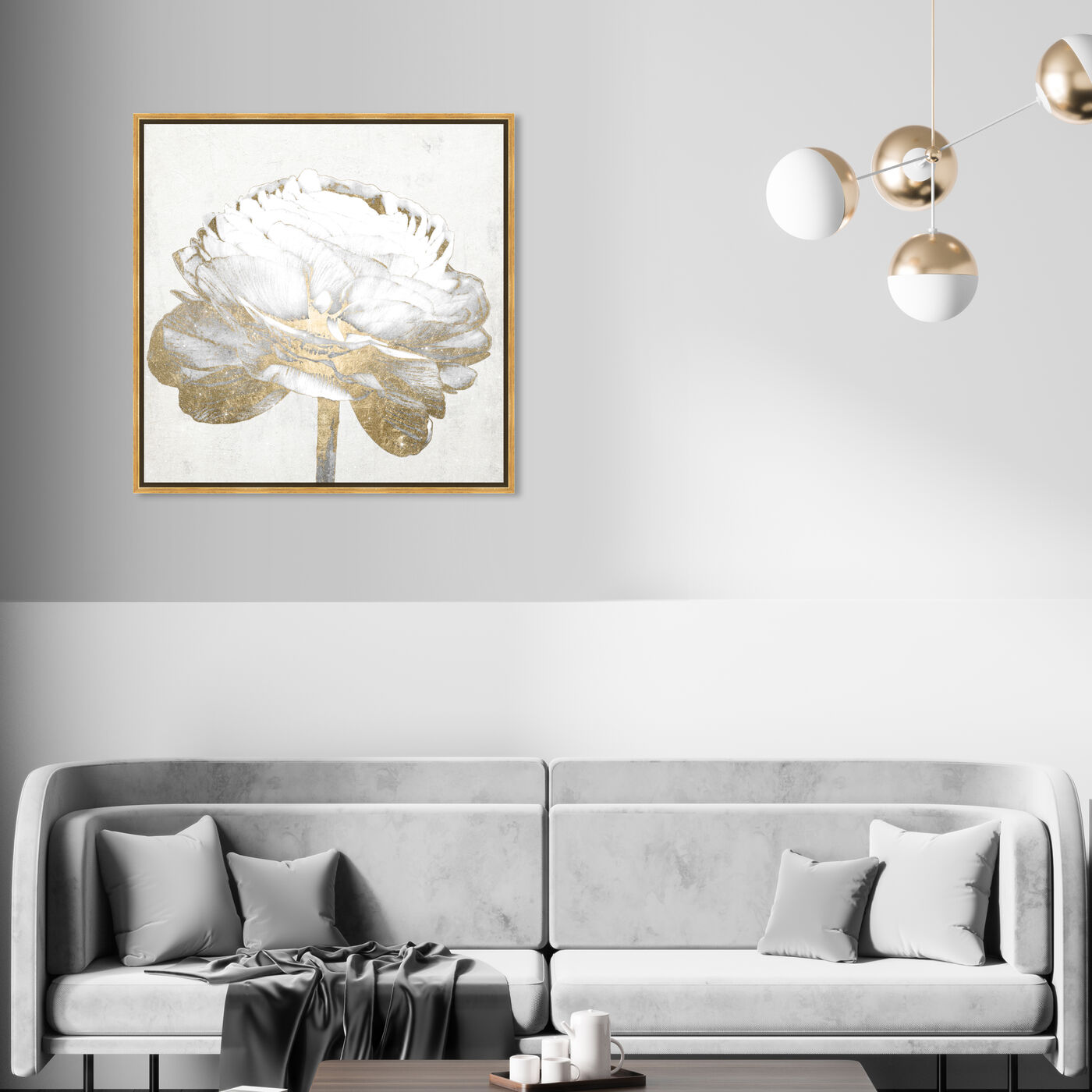 Gold and Light Floral II White: Diamond Dust™