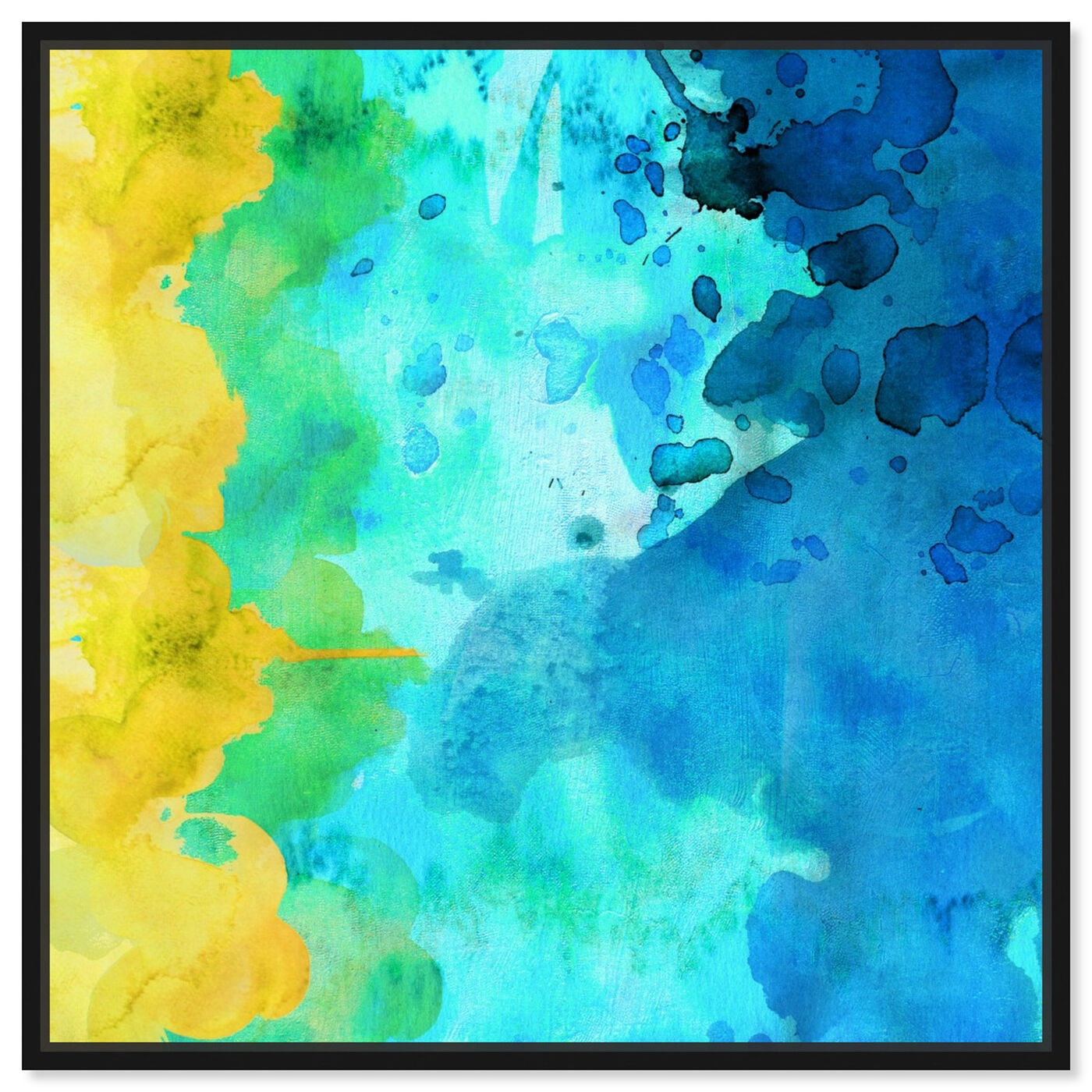 Front view of Thousand Words II featuring abstract and watercolor art.