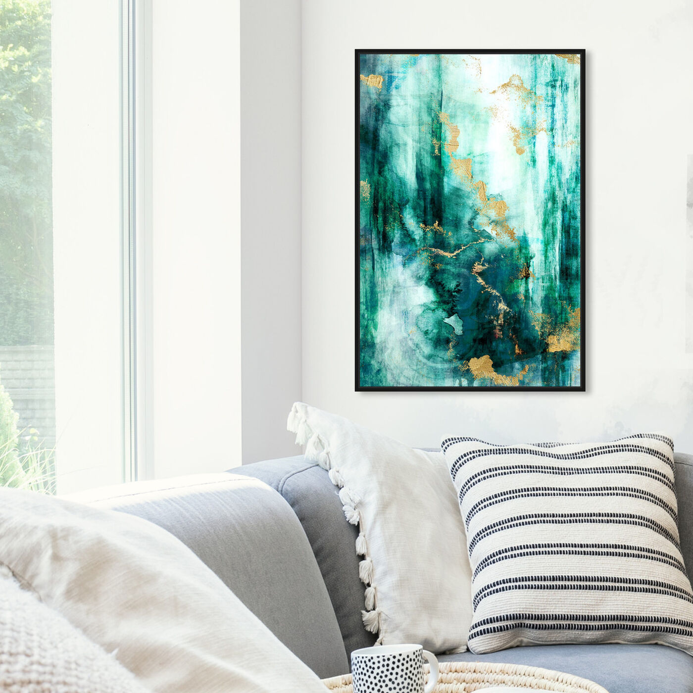 Hanging view of Fluorite Aura featuring abstract and paint art.