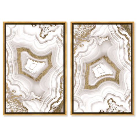 Gold Geode Waves - 2 Piece Set - With Gold Leaf