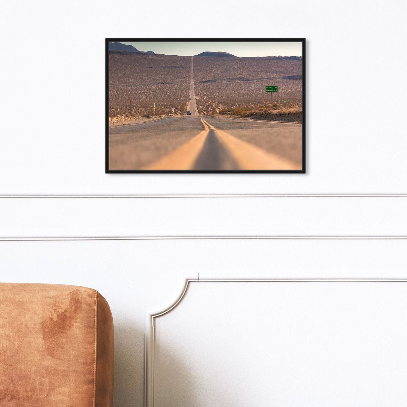 Hanging view of Curro Cardenal - American Road featuring nature and landscape and desert landscapes art.