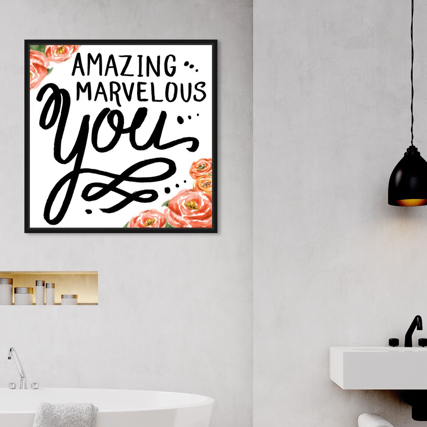 Hanging view of Marvelous You featuring typography and quotes and love quotes and sayings art.