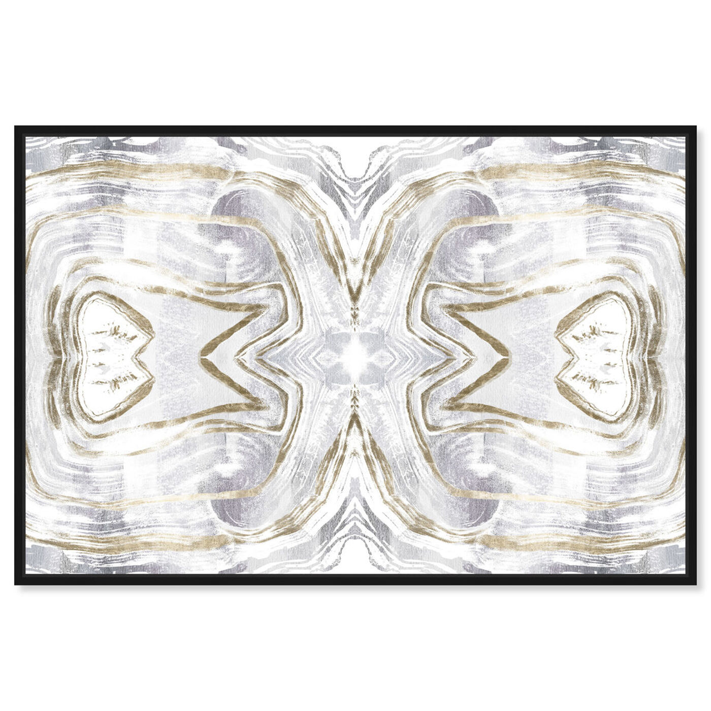 Front view of Love in Stone Gold and White featuring abstract and crystals art.