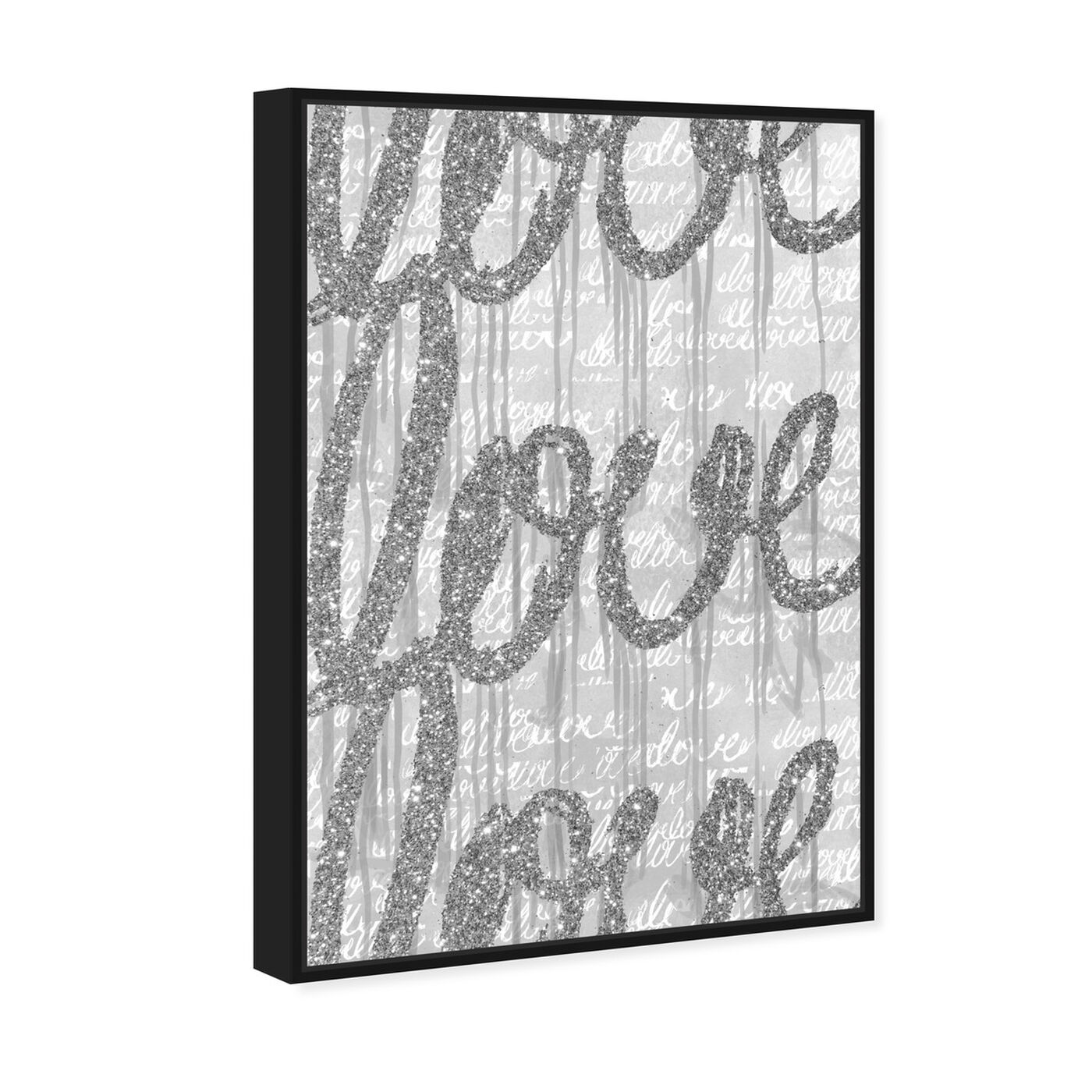 Angled view of Round and Round Tall Silver Love featuring typography and quotes and love quotes and sayings art.