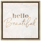 Front view of Hello Beautiful Champagne featuring typography and quotes and beauty quotes and sayings art. image number null