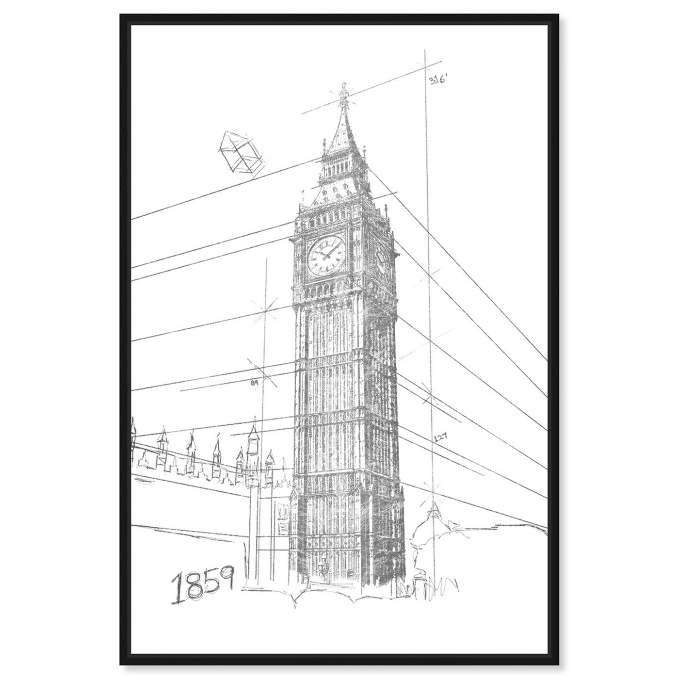 Front view of Big Ben Silver featuring architecture and buildings and european buildings art.