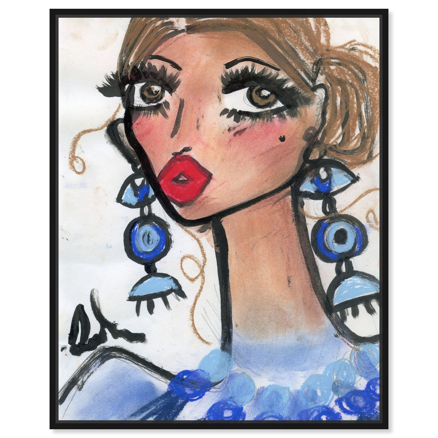 Front view of Golden Eyes Girl featuring fashion and glam and portraits art.