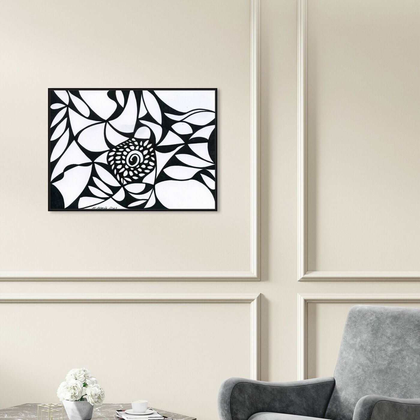 Hanging view of Blossom featuring abstract and shapes art.