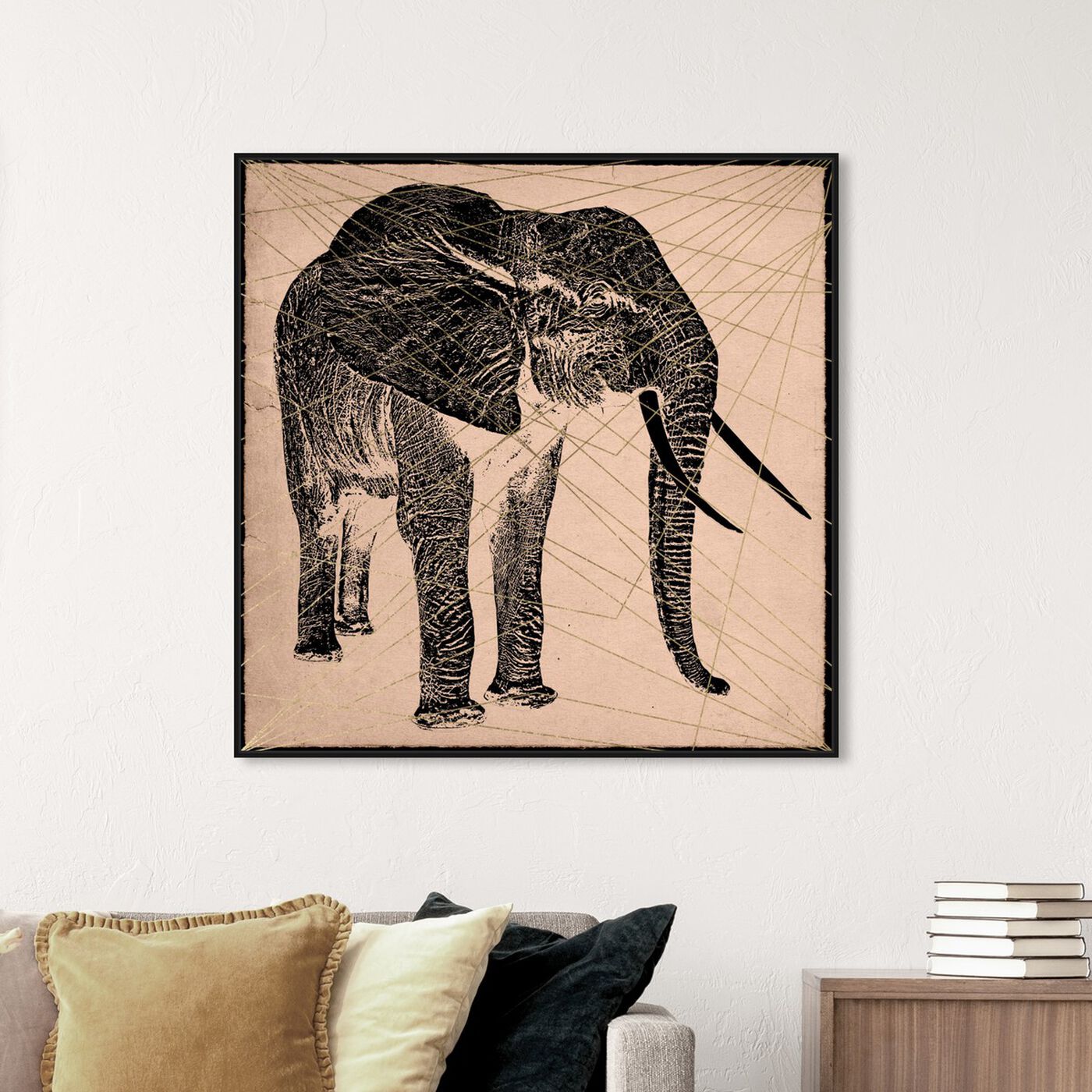 Hanging view of Elephant Print featuring animals and zoo and wild animals art.