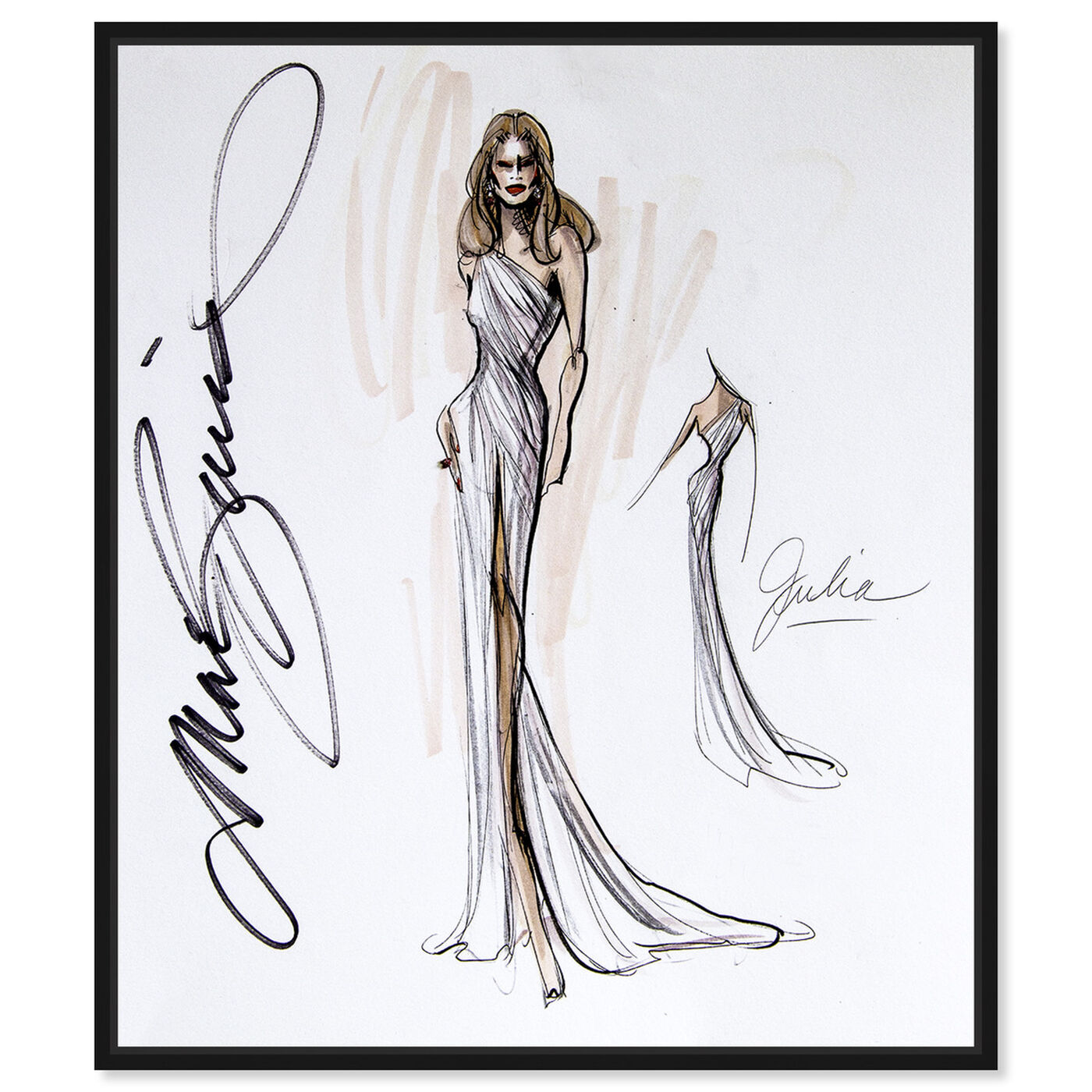 Front view of Mark Zunino - Julia featuring fashion and glam and sketches art.