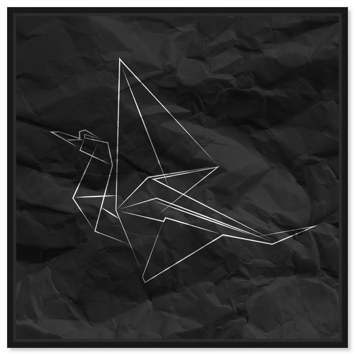 Front view of Origami Crane featuring abstract and geometric art.