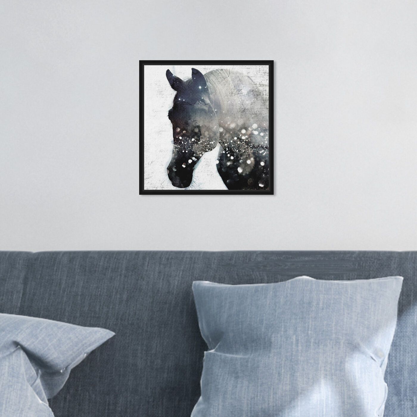 Hanging view of Dreamy Stallion featuring animals and farm animals art.