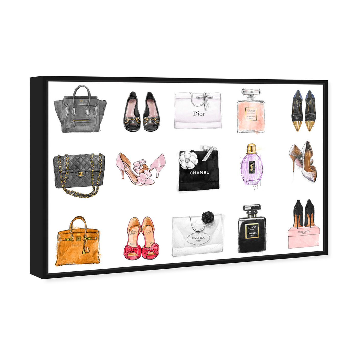 Angled view of Fashion Chart featuring fashion and glam and shoes art.