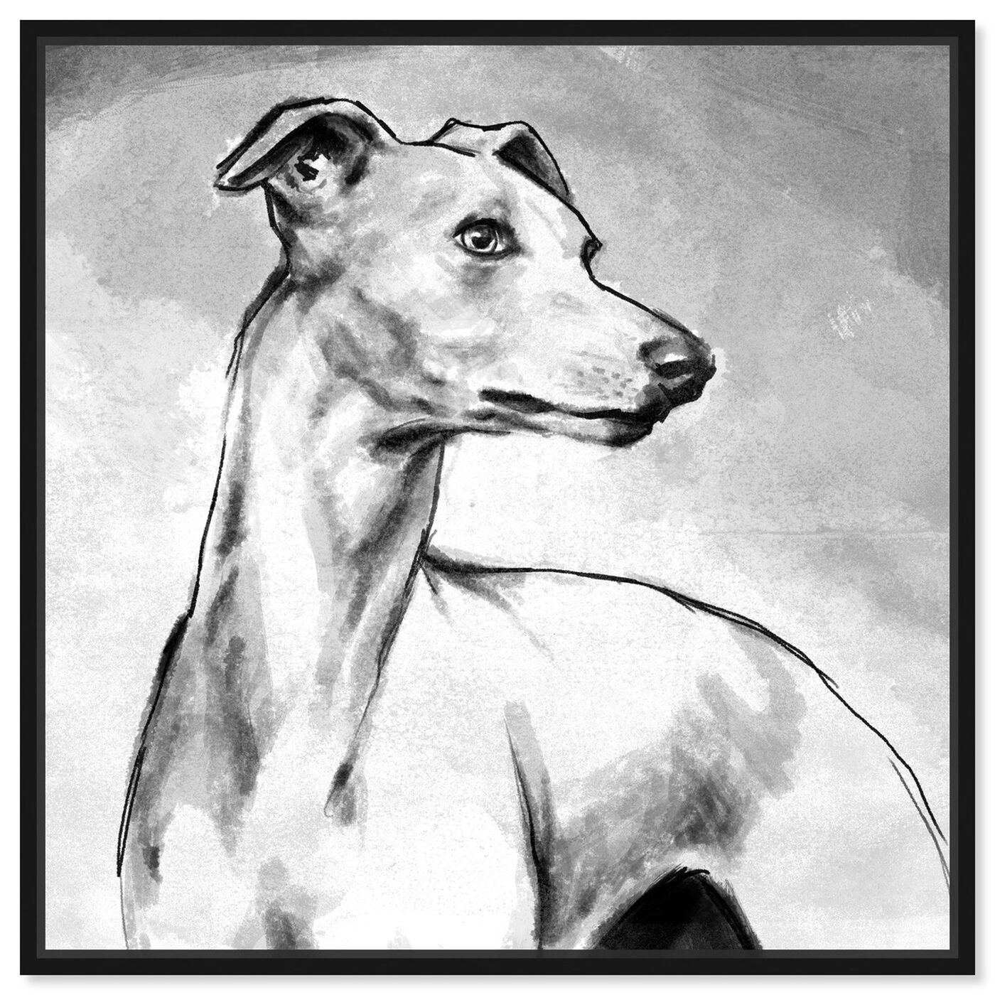 Front view of Galgo featuring animals and dogs and puppies art.