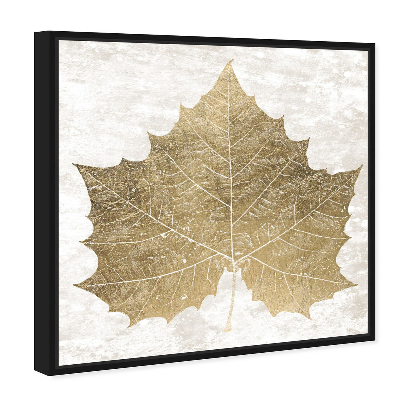 Angled view of Sycamore Leaf in Gold featuring floral and botanical and botanicals art.