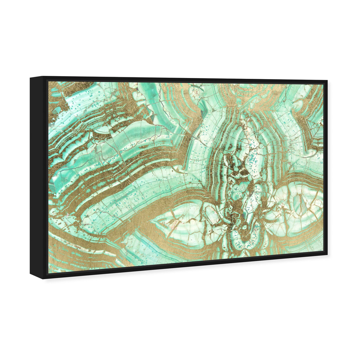 Angled view of Santana featuring abstract and crystals art.