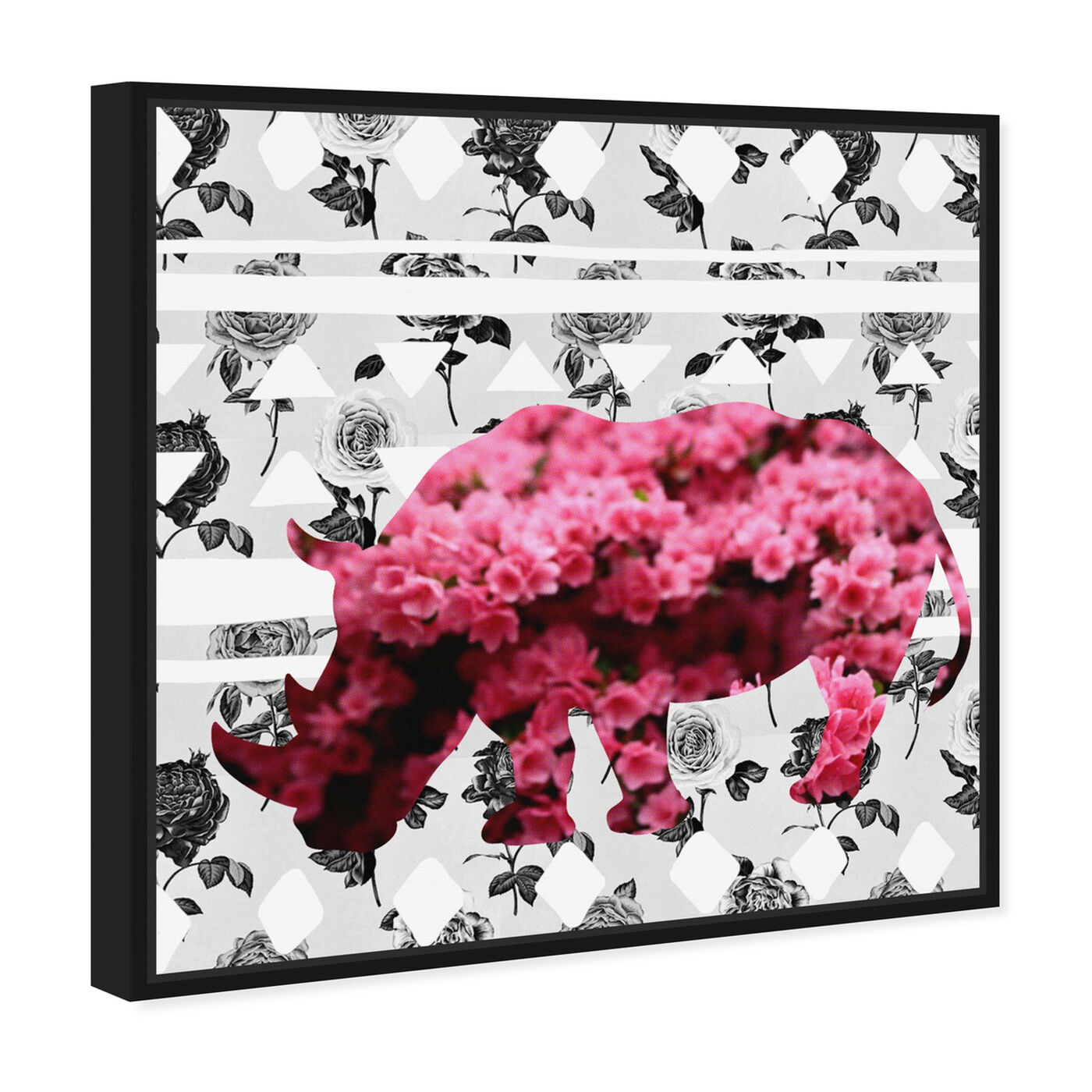 Angled view of Spring Rhino featuring animals and zoo and wild animals art.