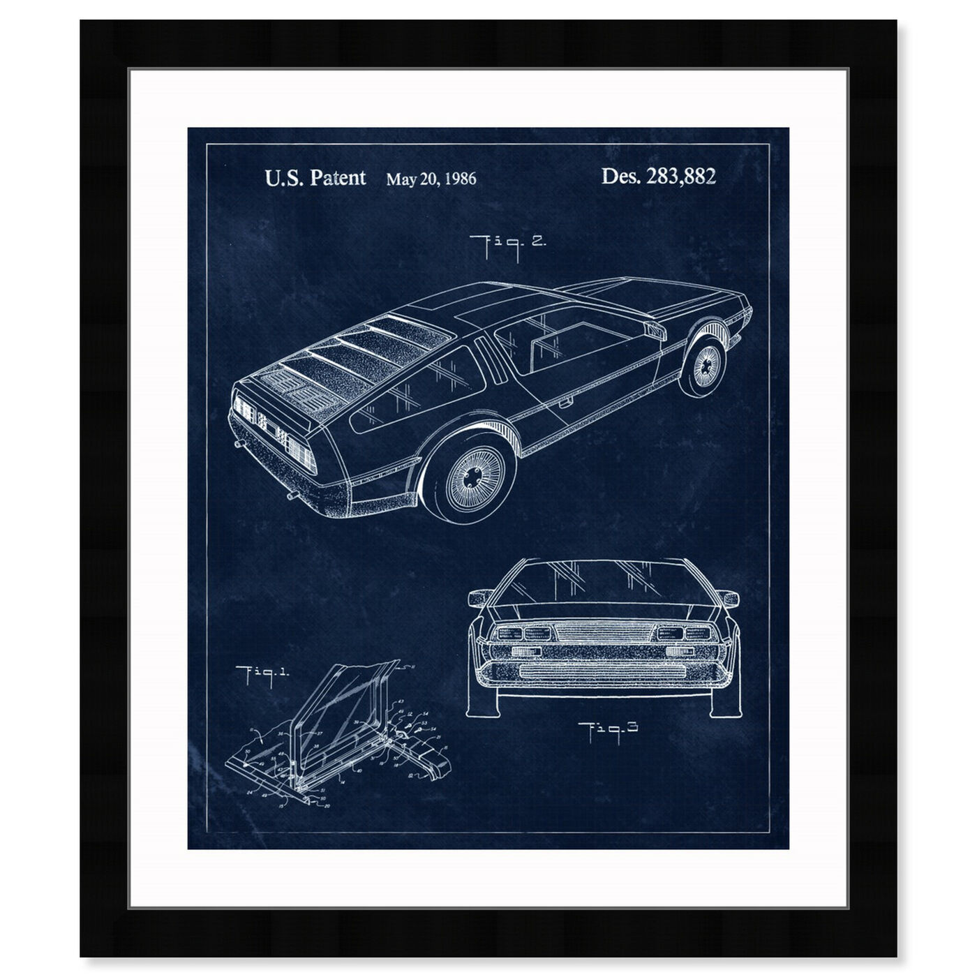 Front view of Delorean, 1986 II featuring transportation and automobiles art.