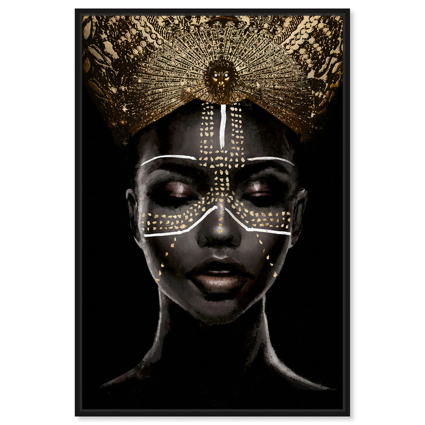 Front view of Queenly Reign of Gold II featuring fashion and glam and portraits art.