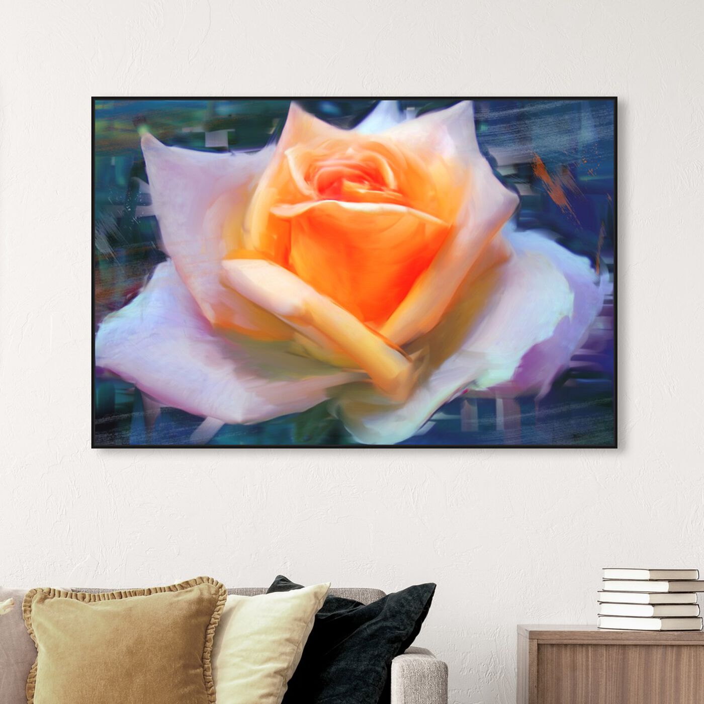 Hanging view of Blush Rose III featuring floral and botanical and florals art.