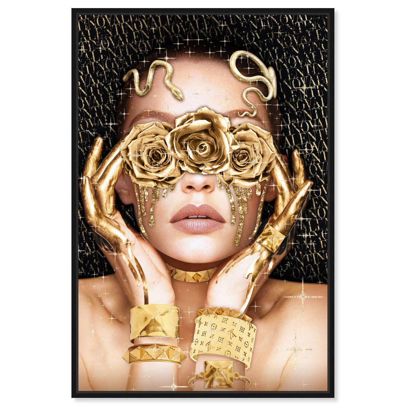 Front view of Golden Romantic featuring fashion and glam and portraits art.