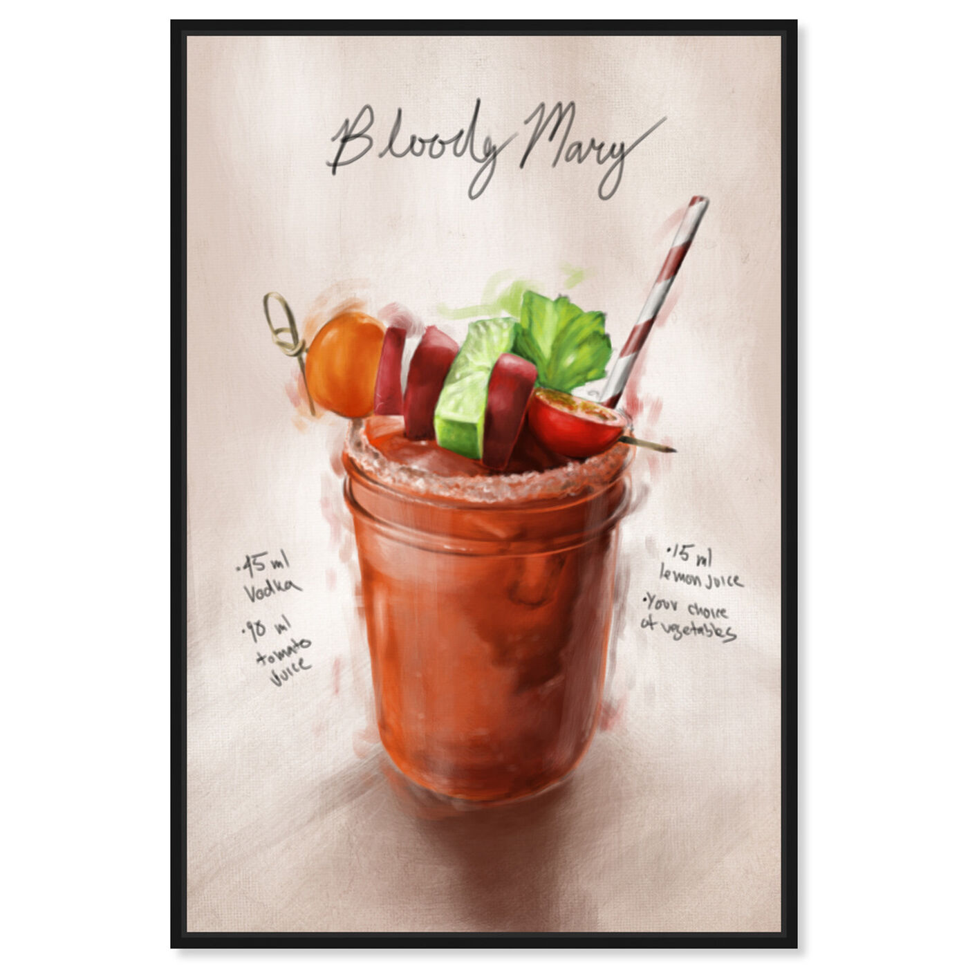 Front view of Bloody Mary featuring drinks and spirits and cocktails art.