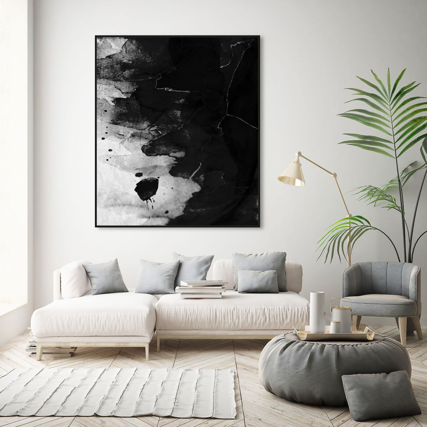Hanging view of Ink Waves featuring abstract and paint art.