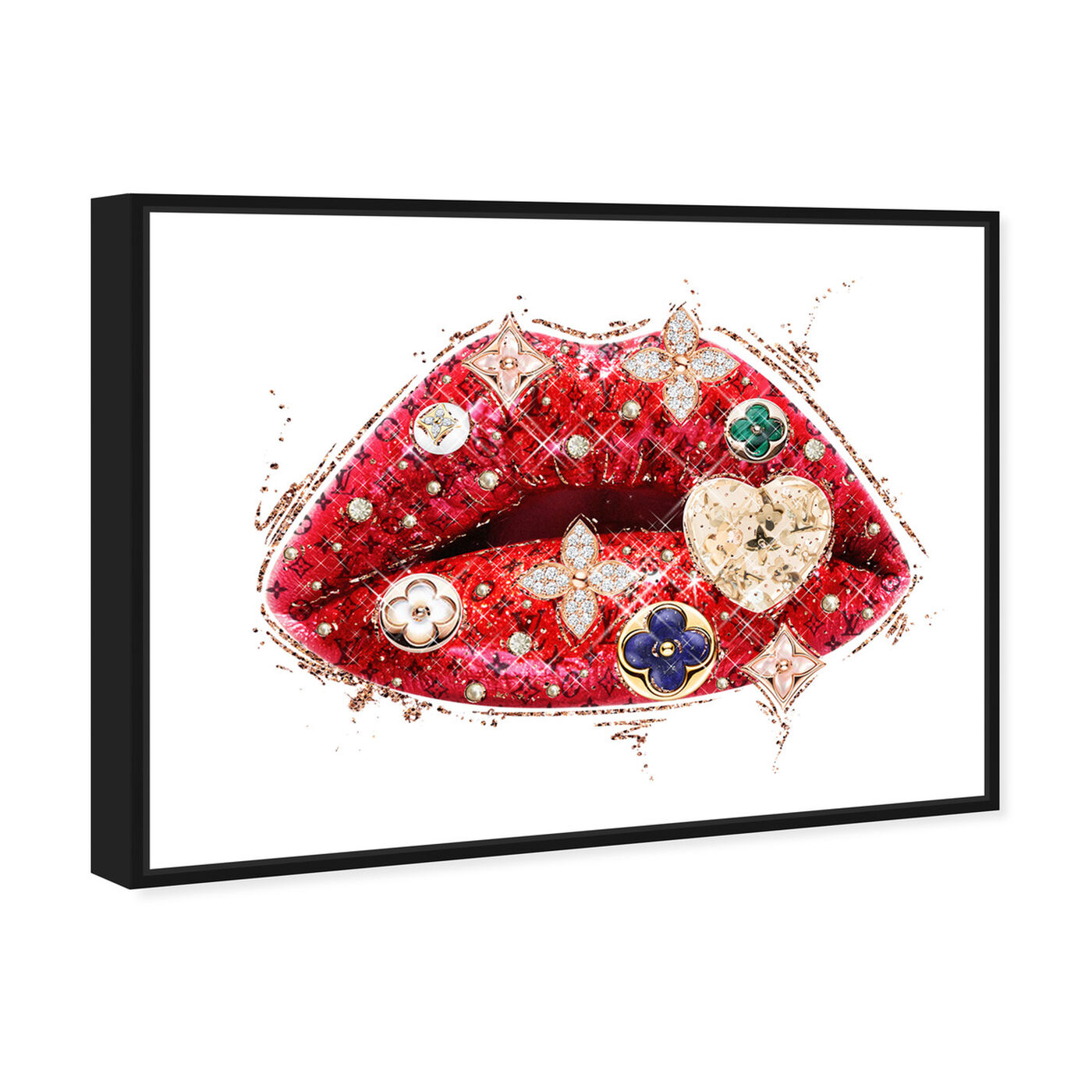 Angled view of Louis Lips and Gems featuring fashion and glam and lips art.