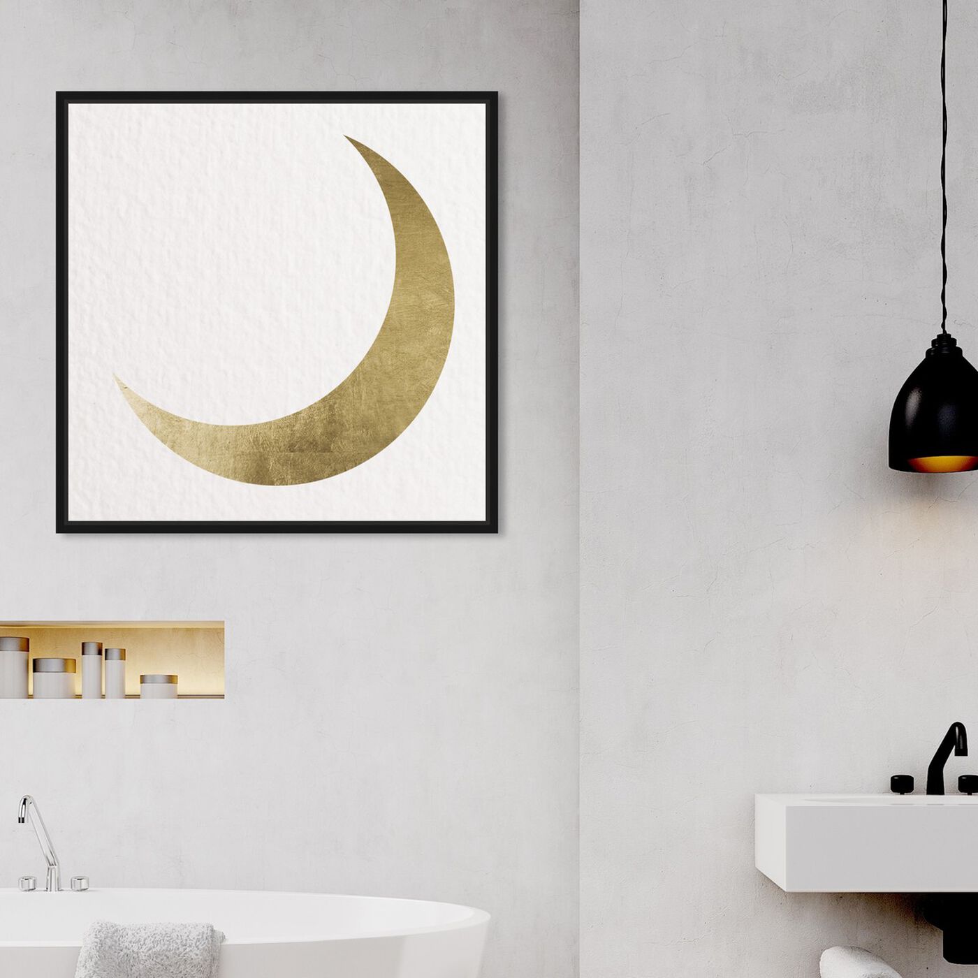 Hanging view of Moonlight Shadow featuring astronomy and space and moons art.