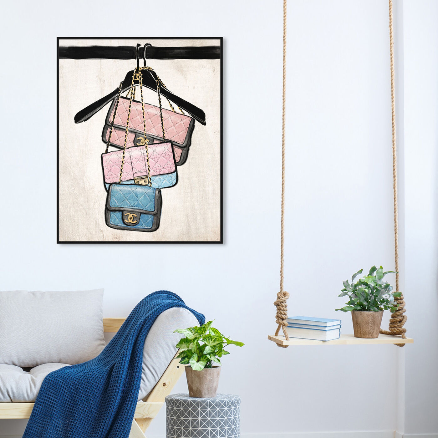 Hanging view of Closet Purses featuring fashion and glam and handbags art.