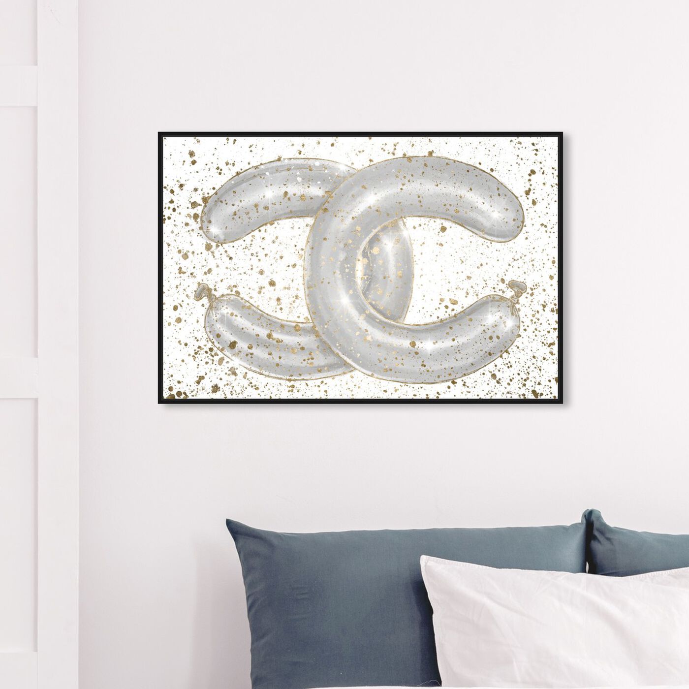 Hanging view of Balloons and Stars Gold featuring fashion and glam and road signs art.