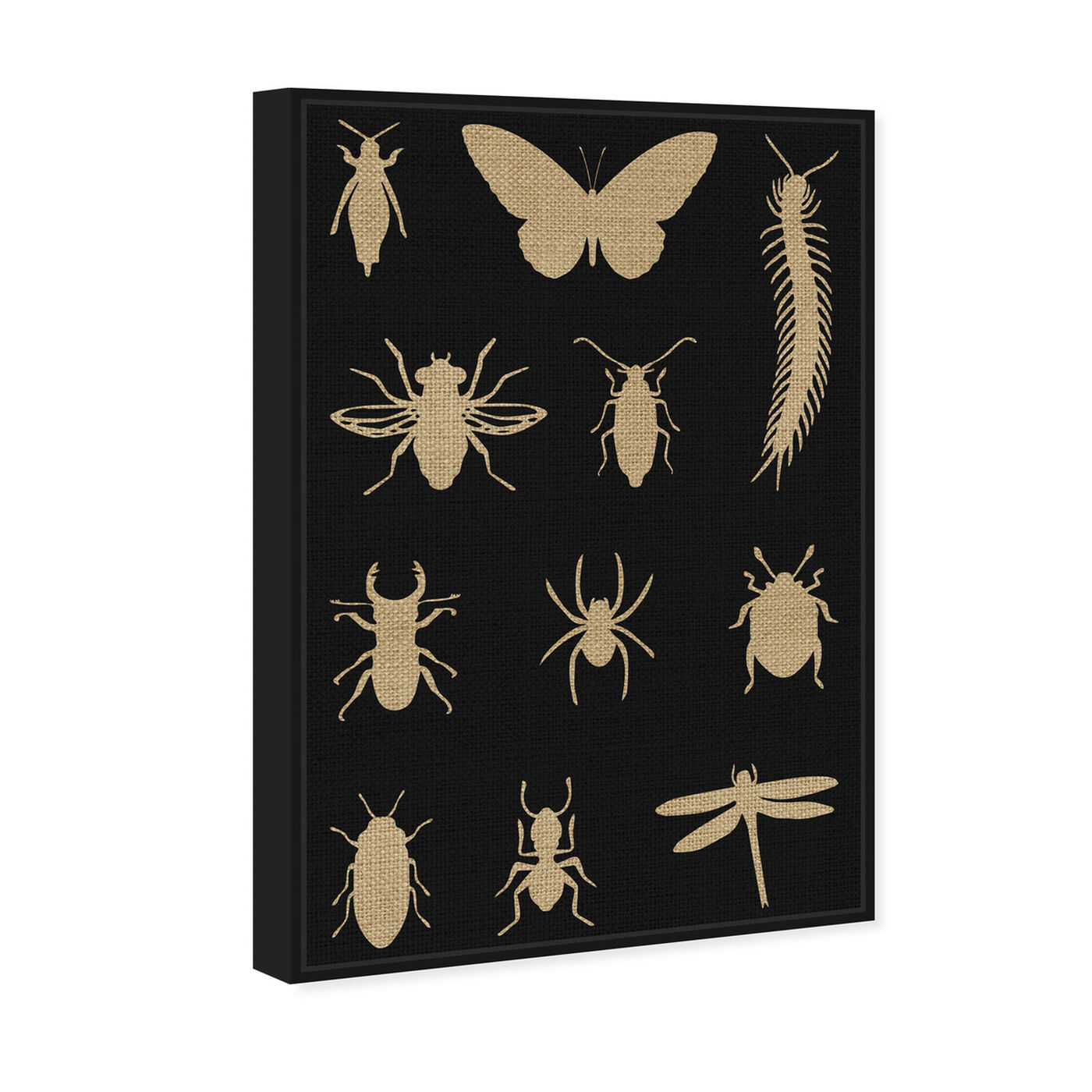 Angled view of Black Creepy Crawlies featuring animals and insects art.