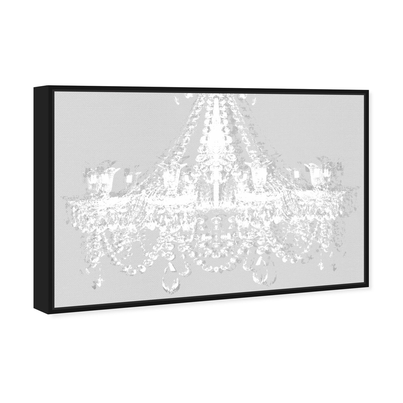 Angled view of Dramatic Entrance Silent Gray featuring fashion and glam and chandeliers art.