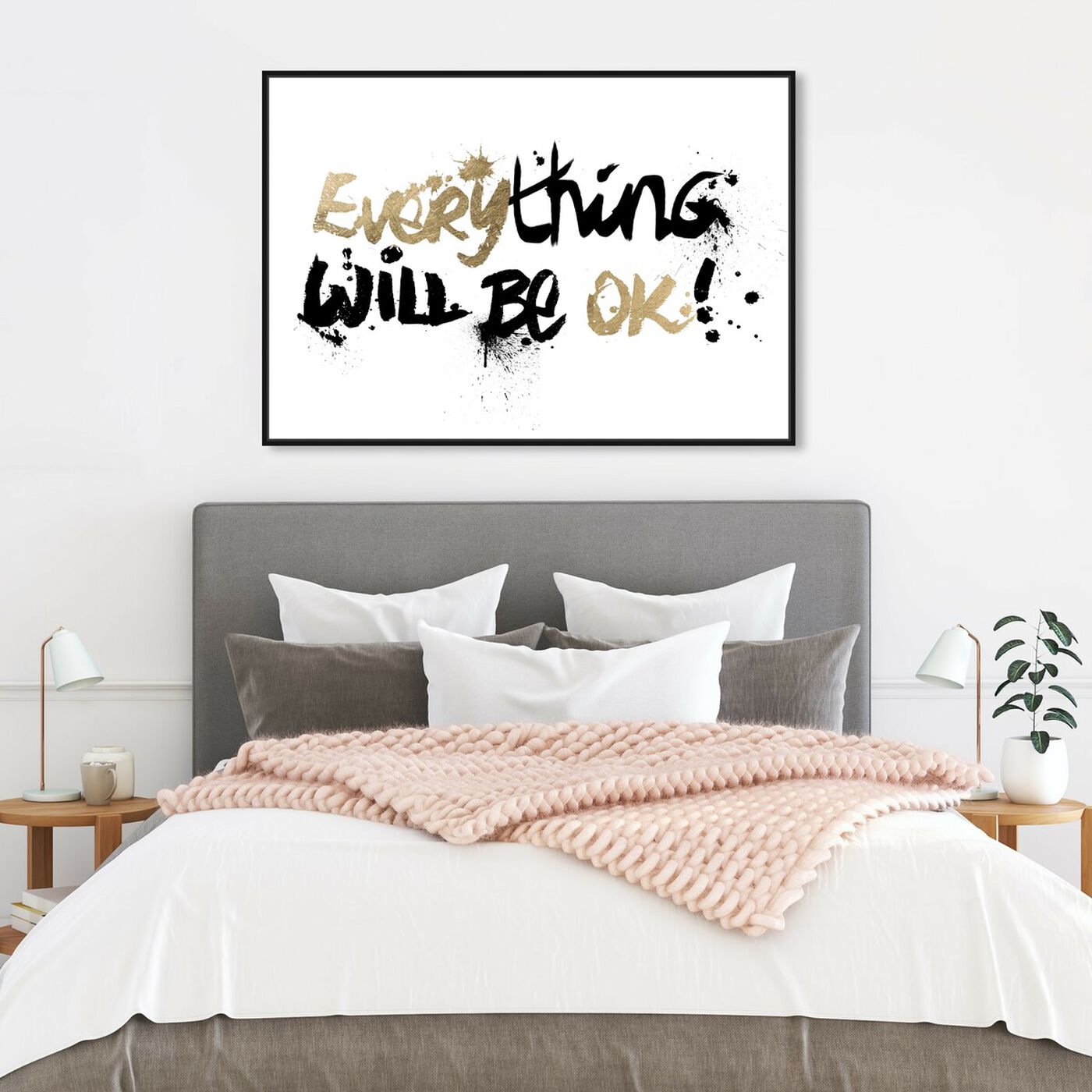 Hanging view of Everything Will Be II featuring typography and quotes and motivational quotes and sayings art.