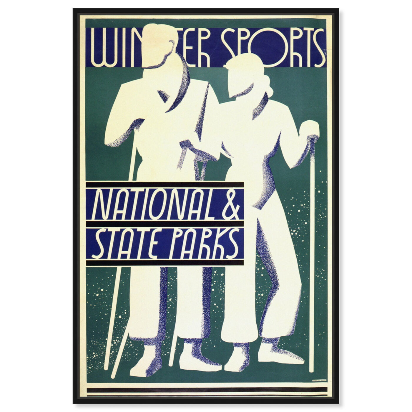 Front view of National and State Parks featuring advertising and posters art.
