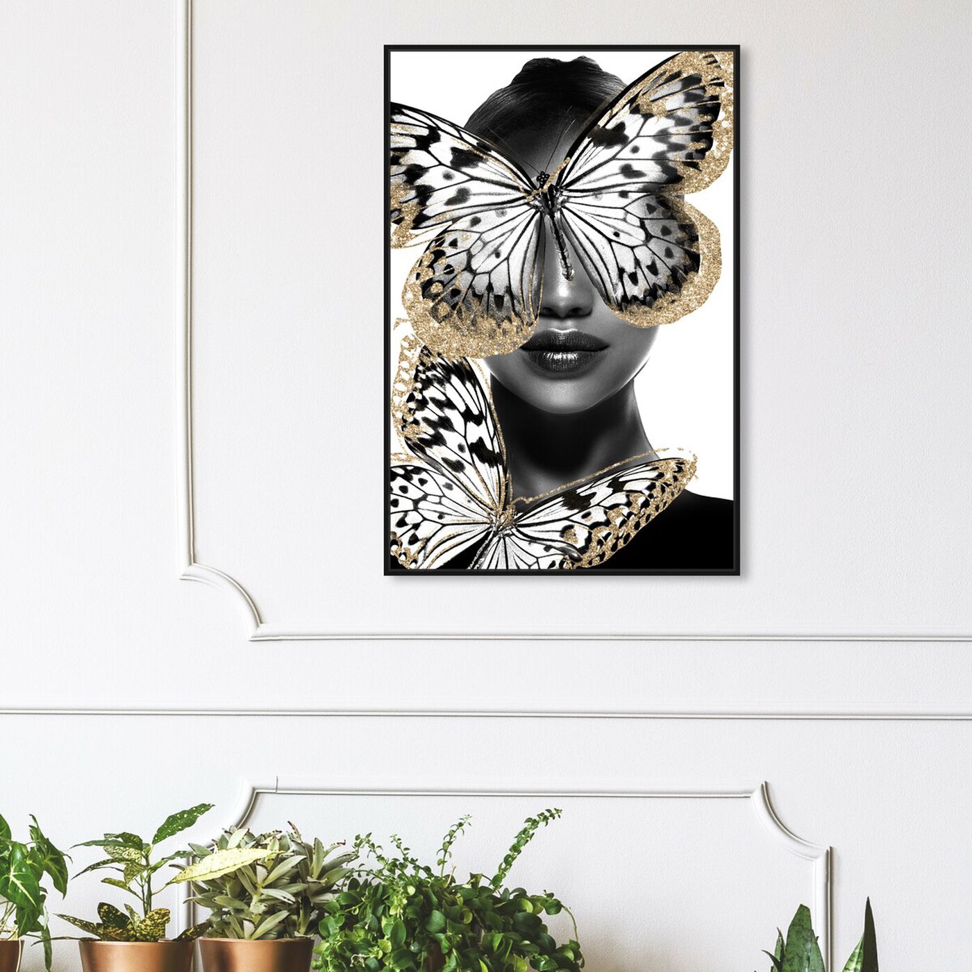 Hanging view of Royalty of Wings featuring fashion and glam and portraits art.