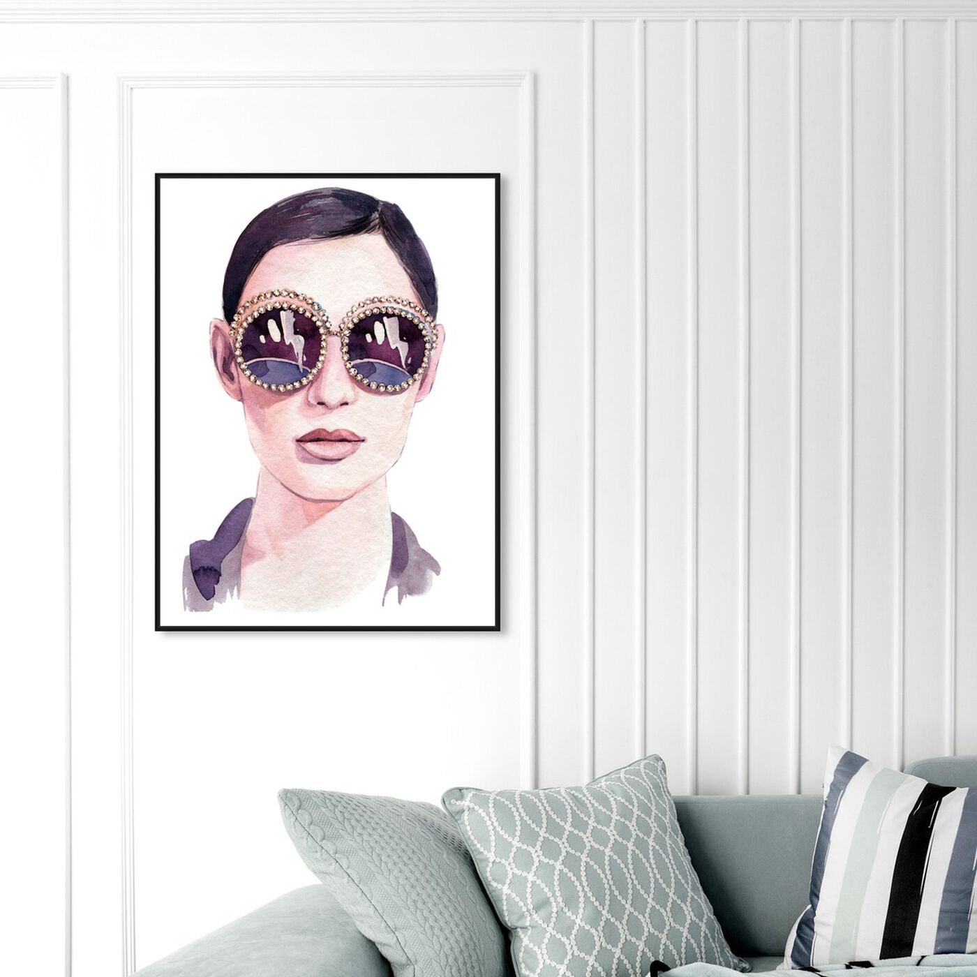 Hanging view of Jeweled Sunglasses featuring fashion and glam and accessories art.